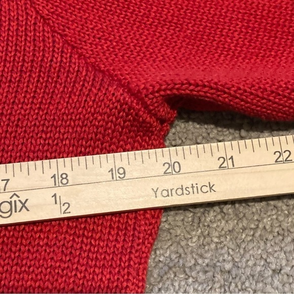 Lauren Ralph Lauren 100% Mercerized Cotton Knitted Red Pullover Sweater Size Lrg - Picture 6 of 8
